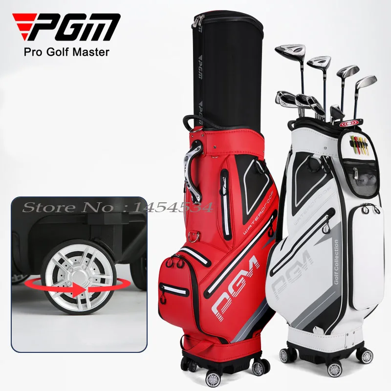 PGM Golf Club Bag Patent Standard Package Men's Aviation Ball Bag Waterproof Telescopic Bag Flat Push Four Wheels 360° Rotation