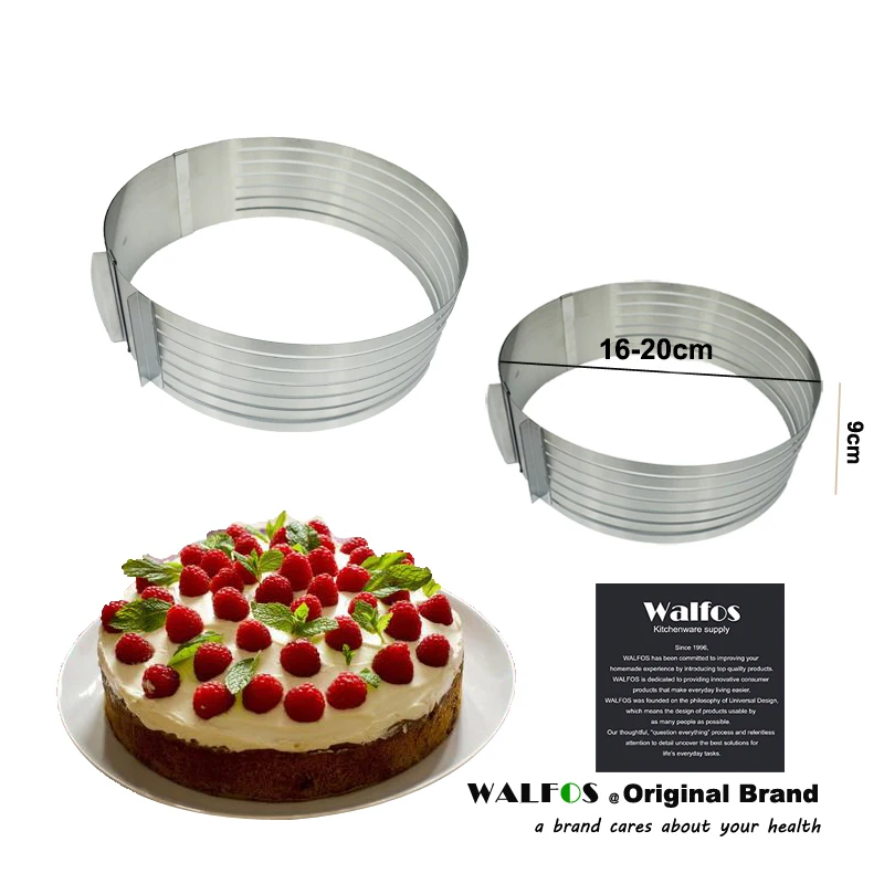 

Walfos New Retractable Stainless Steel Cake Design Circle Mousse Ring Baking Tool Cake Mold Mould Cake Pan Adjustable Cake Tools