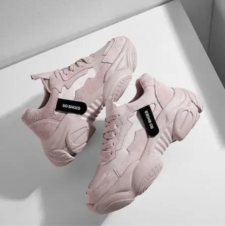 pink Модные женские кеды на высокой платформе; коллекция года; сезон весна; женская обувь; цвет черный, белый; дышащие кроссовки; Zapatos; повседневная обувь; Mujer; Размеры 35-39 - Цвет: pink