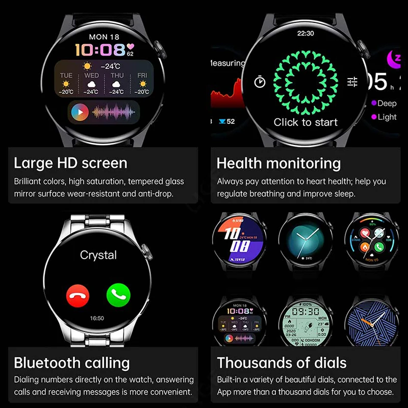 Смарт часы LIGE мужские с Bluetooth фитнес трекером и сенсорным экраном|Смарт-часы| |