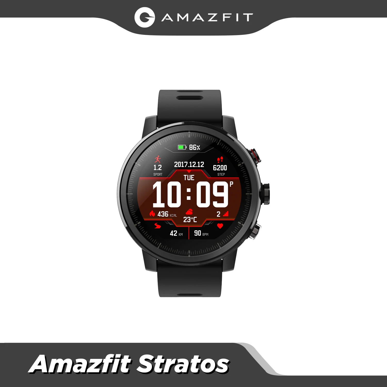  Смарт-часы Amazfit Stratos, оригинальные умные часы с GPS, подсчетом калорий, монитором сердечного ритма, водонепроницаемость 50 м 