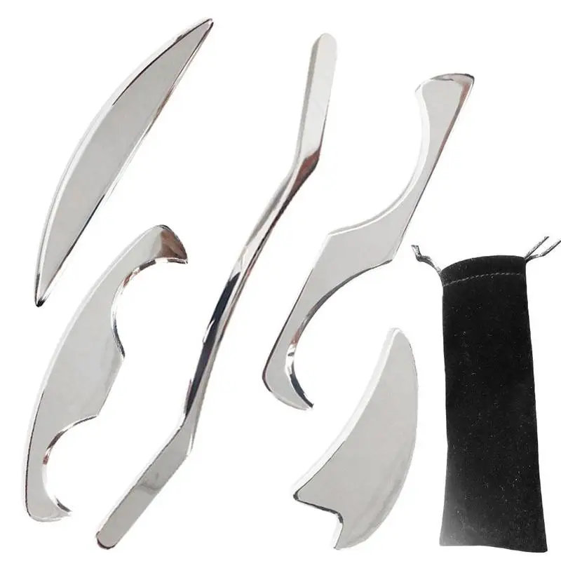 

5pcs/set Steel Myofascial Release Knife Muscle Tool Soft Tissue Physiotherapy Health Relaxation Massager Exercise R9U9