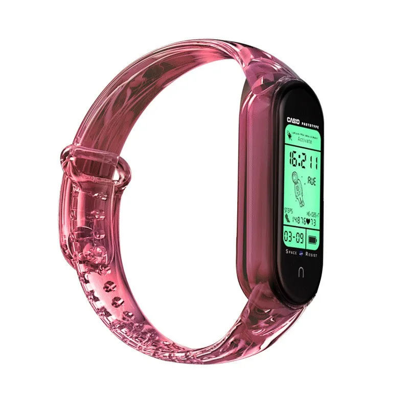 

Color change Silicone Wristband Strap for Xiaomi Mi Band 3 4 Sport Smart Portable Bracelet Replacement Smart Watch Accessories