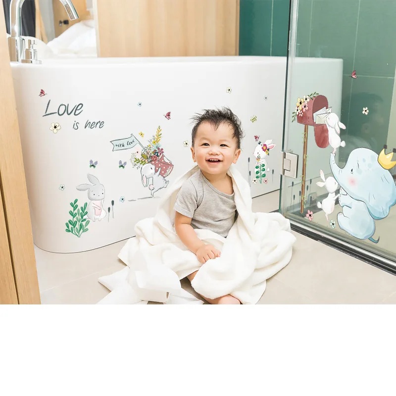 Наклейки для детской комнаты в виде слона кролика | Дом и сад