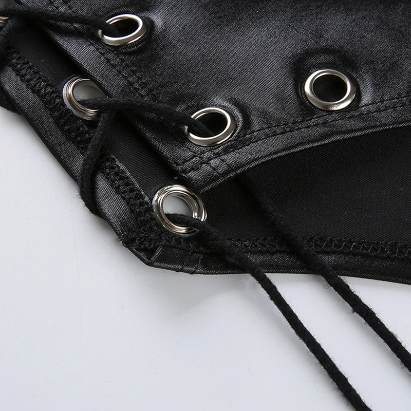 

2020 Bodysuit Leather Body Sexy Women Metal Body Suit Backless Jumpsuit Overalls Female Rompers Siamese Combinaison Body Femme