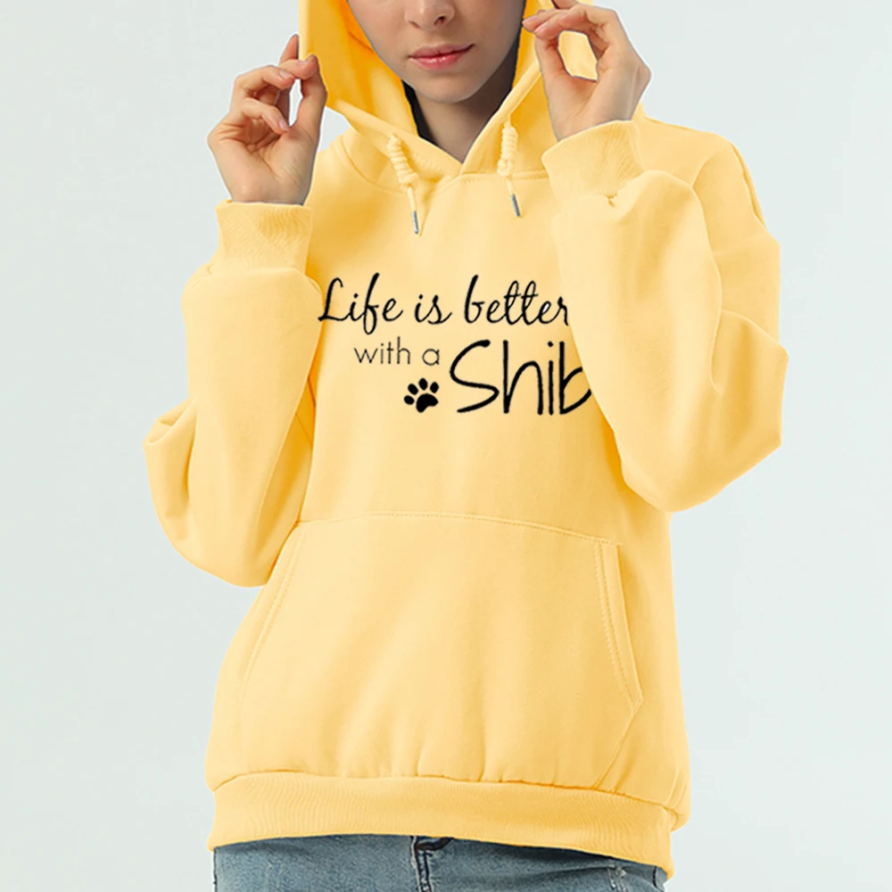 Толстовка с надписью Сиба-ину забавные хлопковые толстовки в стиле Харадзюку