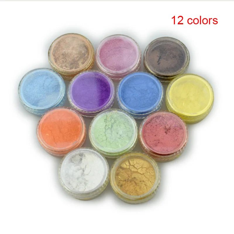 

12 Color Mica Pigment Powder for Soap Cosmetics Resin Colorant Dye Nail Art MU8669