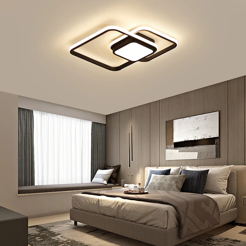 

Modern LED Ceiling Chandelier Lamp For Bedroom Dining Study Room Kitchen Home Creative With Square Light Fixture WF1117