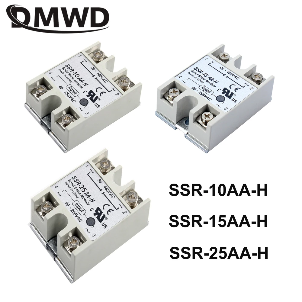 Твердотельное реле SSR-10AA-H 15AA-H 25AA-H 40AA-H 50AA-H 60AA-H 80AA-H 100AA-H 10/15/25/40/50/60/80/100A, 1 шт.