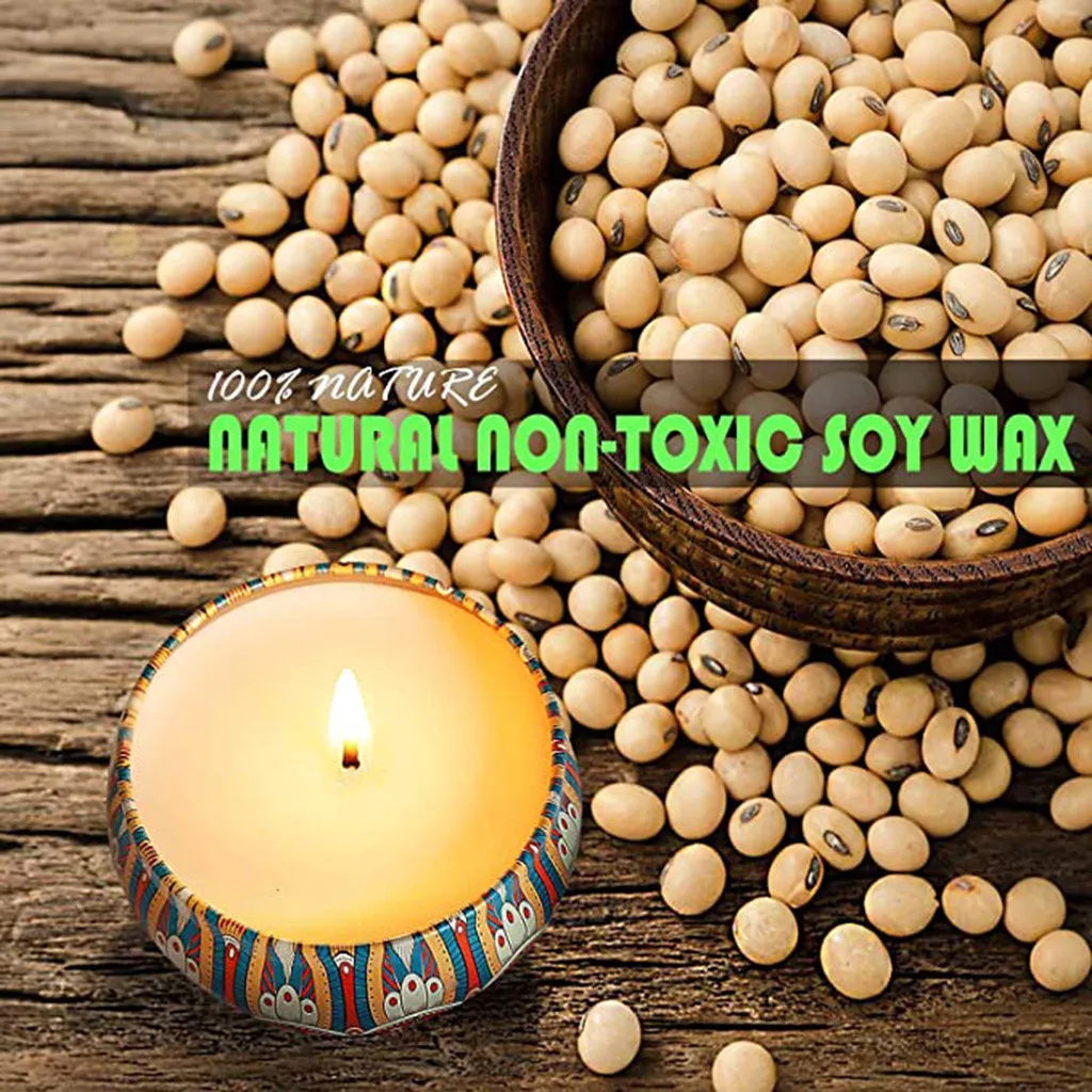 В наличии! 8 виды ароматические свечи с цветами жестяная коробка аромат