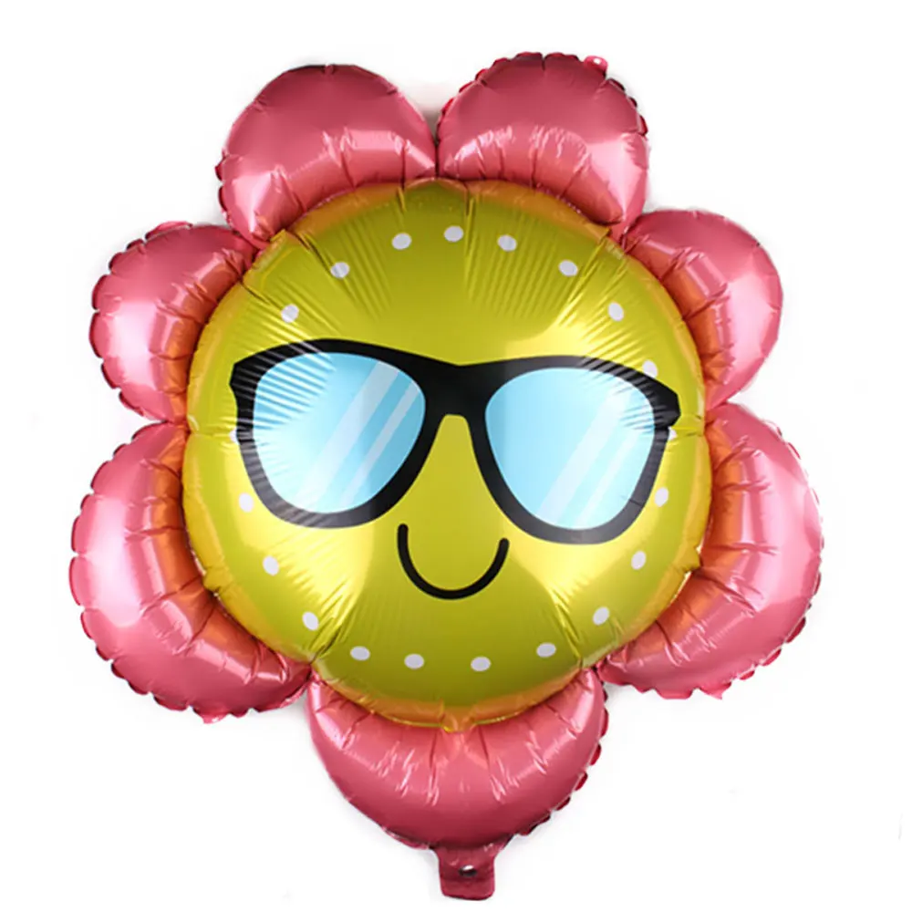 

Smiling Face Sun Ballon Sunflower Foil Balloons Happy Birthday Decoration Helium Air Ball Wedding Anniversary Party Supplies