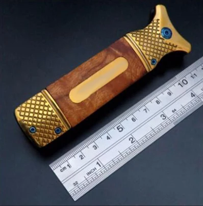 

Brand Damascus 7CR18MOV Knives Pocket Knife Folding Blade Knife Titanium Gold Blade Wood Handle Camping Knifes Hunting Knife Box