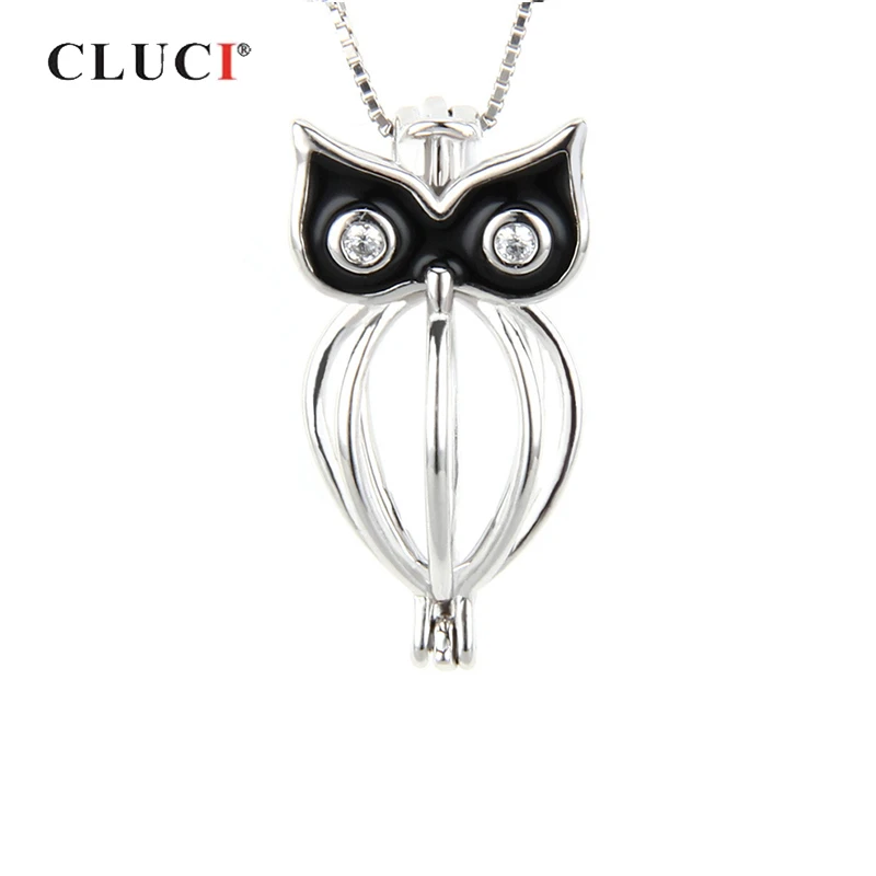 CLUCI черная Сова Подвеска из стерлингового серебра 925 пробы в клетку Женские