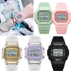 Часы женские электронные, Прозрачные Цифровые с квадратным циферблатом, спортивные детские, для пар, унисекс, карамельные цвета