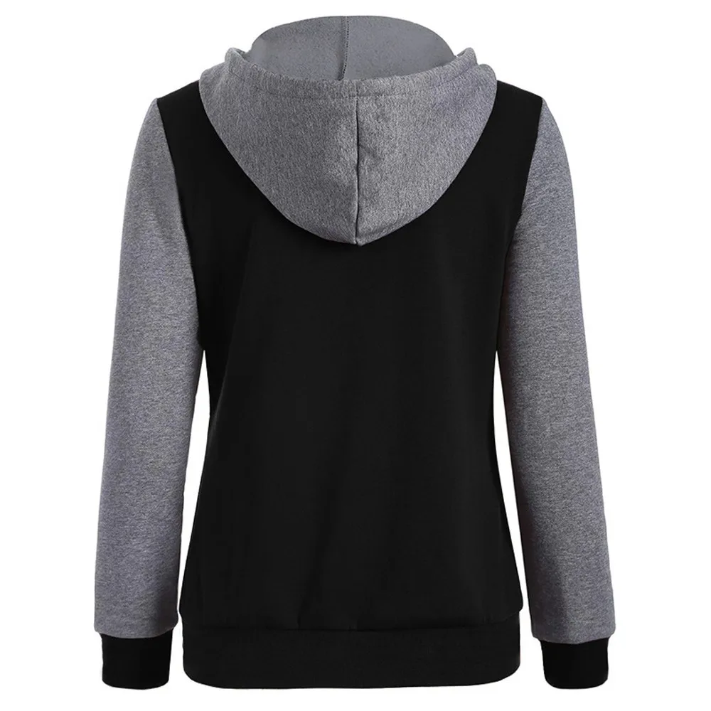 JAYCOSIN Fashion Ladies Solid Long Sleeve Sweatshirt Chic Casual Elegant Baseball Sport Comfortable Hooded Pullover Tops | Женская