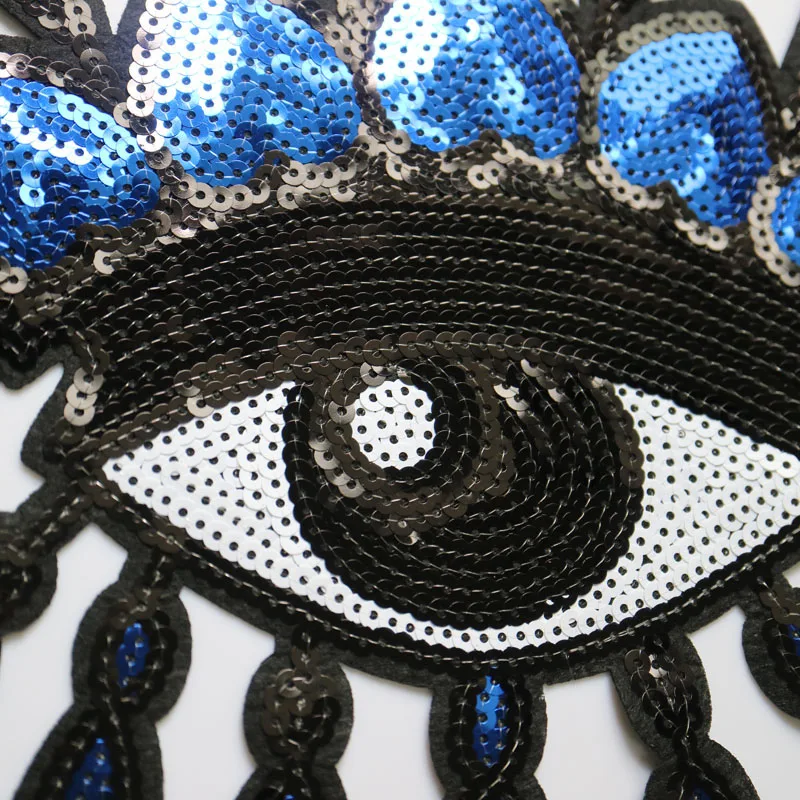 Модные 3D блёстки голубые глаза патчи для одежды Сделай Сам железные на парчи