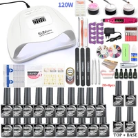 nail set 1020 colors gel nail polish set nail dryer kit with 120w54w uv led nail lamp set for nail manicure nail art tools