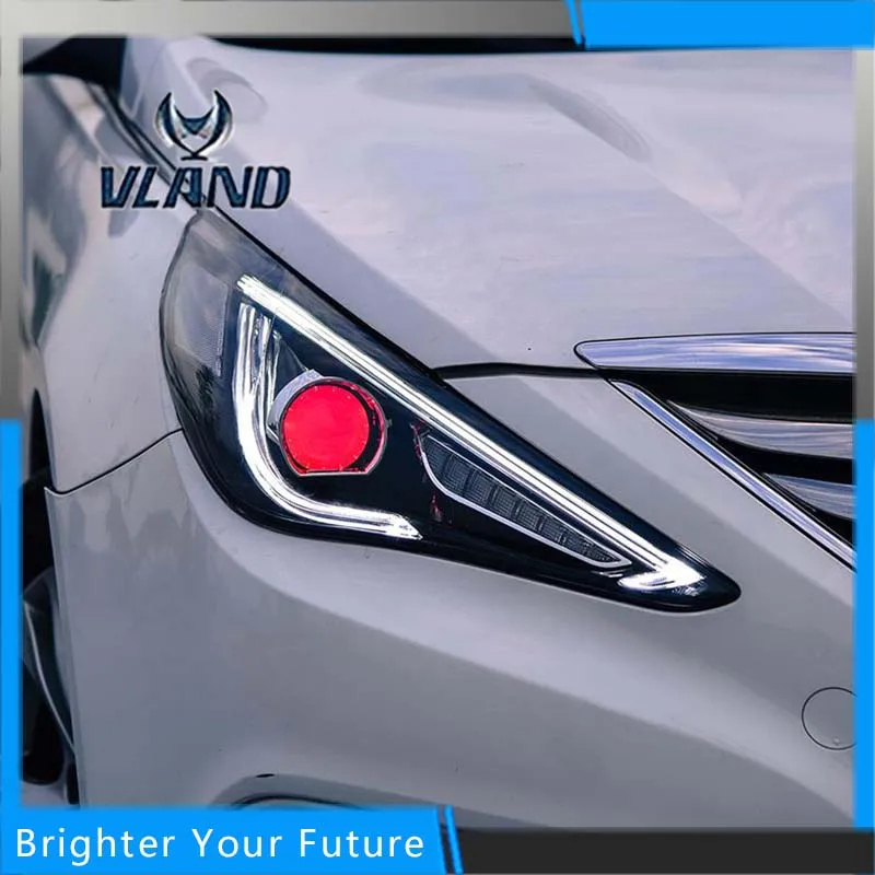 Фото Автомобильные фары для Hyundai Sonata головной светильник s 2011 2014 передний биксеноновые