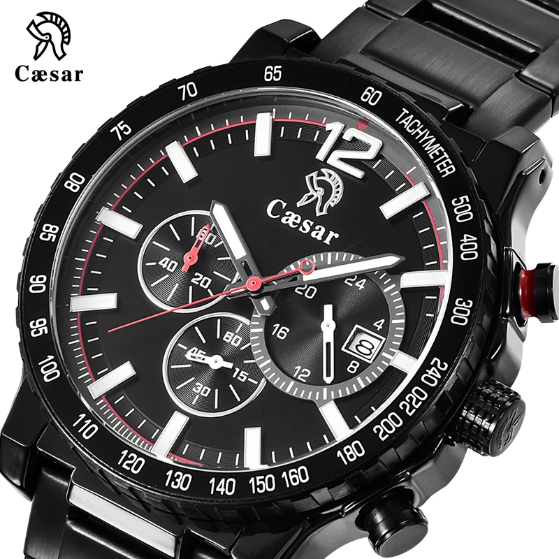 Черные синие военные кварцевые с хронографом водонепроницаемые для мужчин