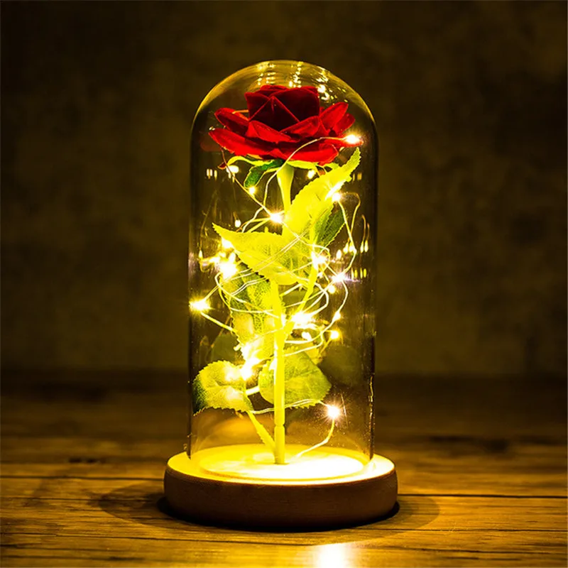 

Подарок на День святого Валентина для подруги вечная роза светильник ПА цветок из фольги в стеклянном покрытии сувениры на День Матери свад...
