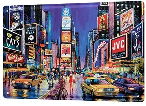 

Tin Sign Decor Plaques World Tour New York Broadway Musical Metal Plate 8X12