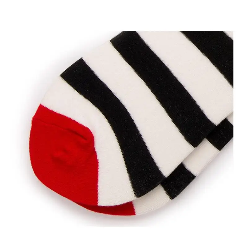 Women Men Solid Striped Cotton Sport Socks Ankle Sock Unisex Ivory Base Black Stripes Short Winter Socks 5 pairs/ lot AL189SC