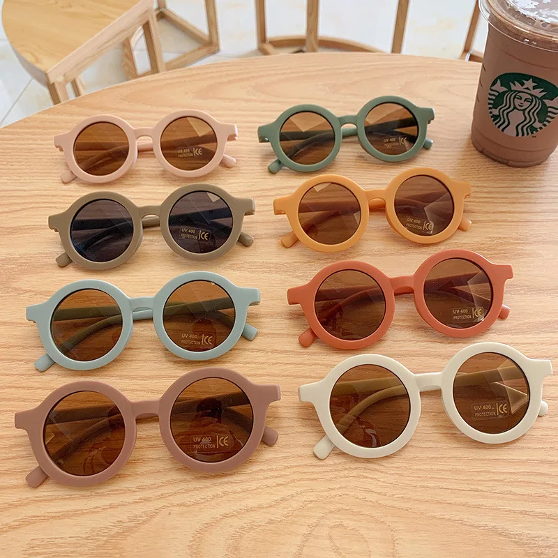 Солнцезащитные очки для мальчиков и девочек круглые винтажные с УФ-защитой |