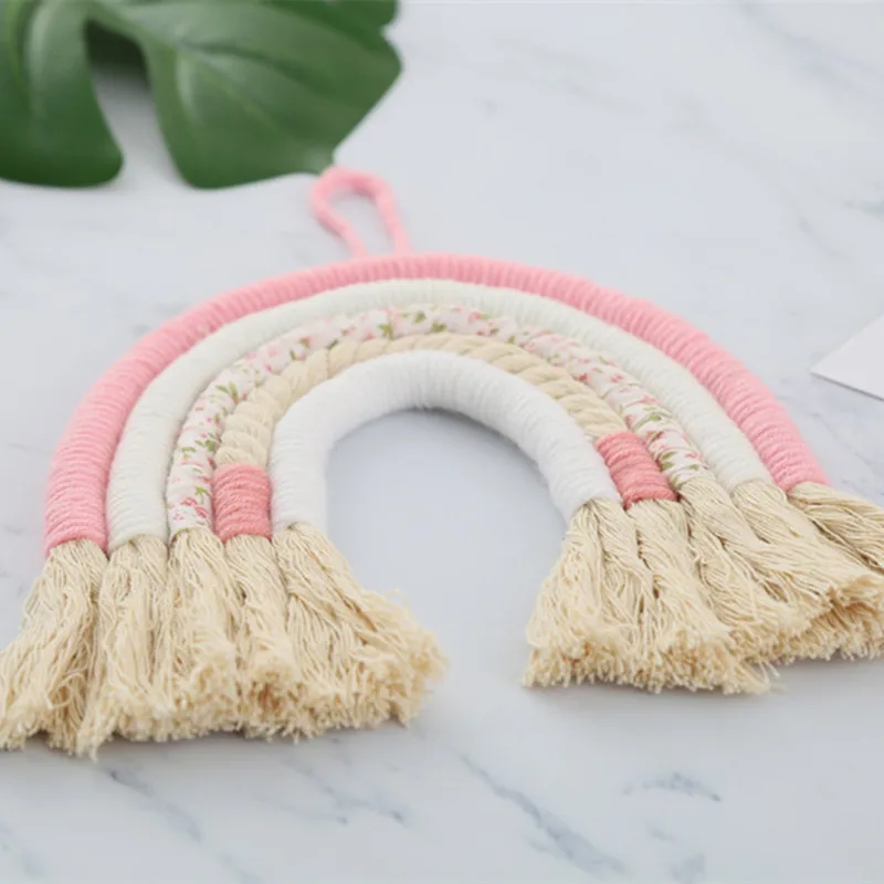 Ручная работа макраме Радужный гобелен подвеска для украшения детской комнаты