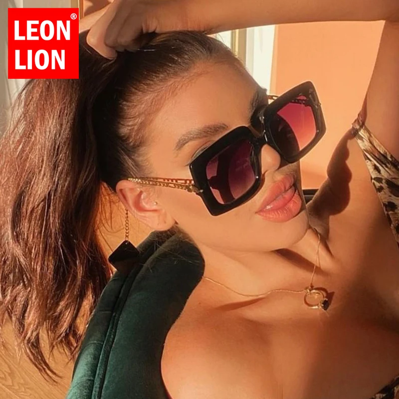 

LeonLion Square Oversized Sunglasses Women 2021 Metal Frame Sun Glasses for Women/Men Vintage Ladies Eyewear Shades Unisex UV400