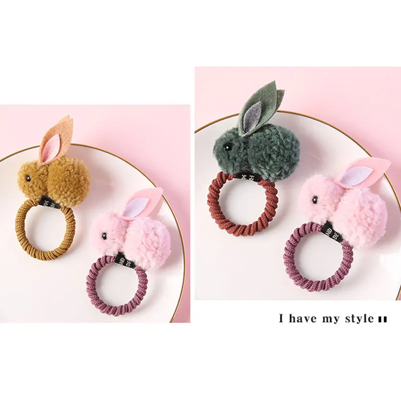 Детские трехмерные Кольца для волос из фетра ягненка заколки с кроликом