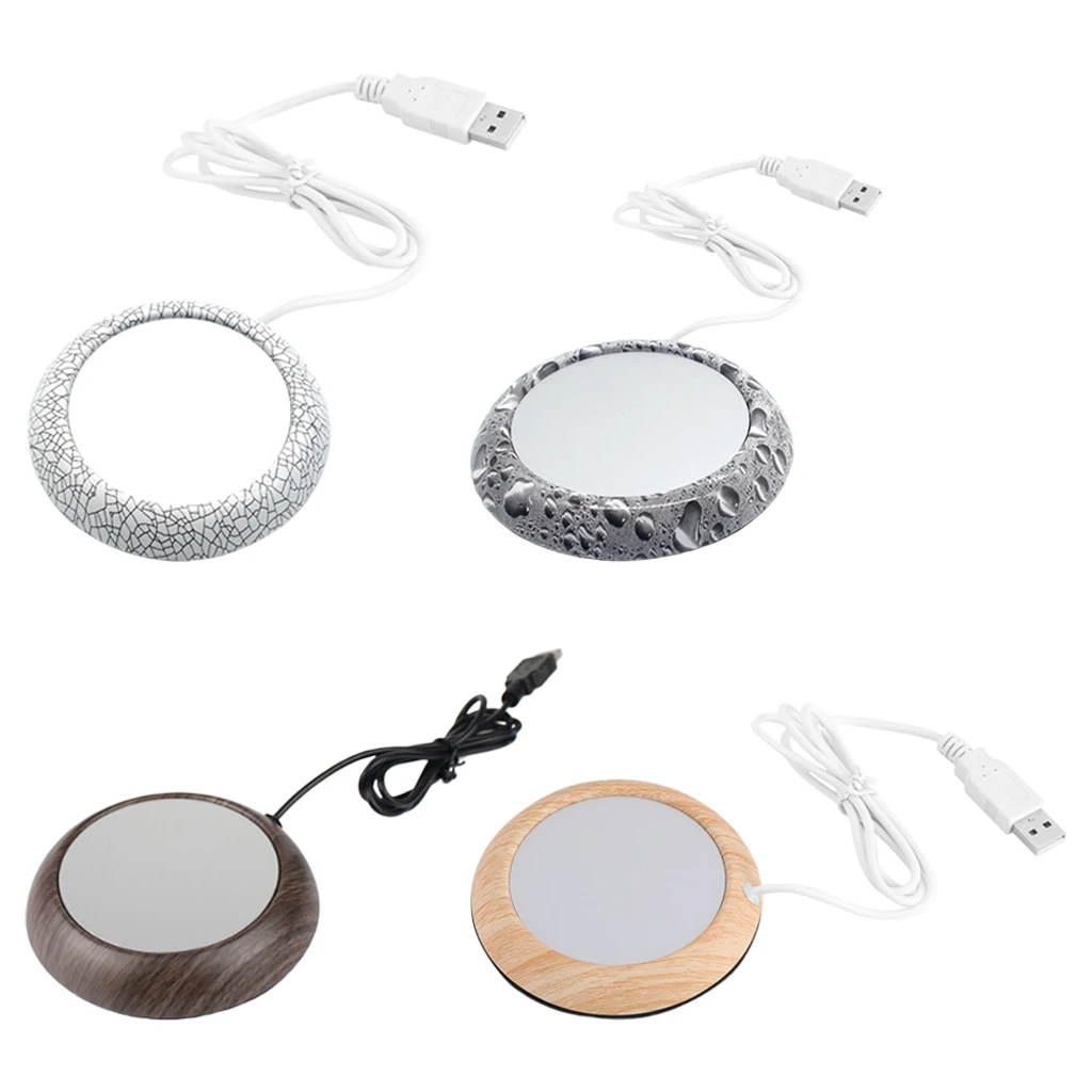 

USB Hot Coffee Mug Coffee Cup Keeper Hot Tea Coaster Round Heating Pad for Home Office Travel