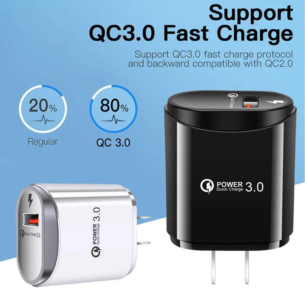 QC3.0 порт USB зарядное устройство Быстрая зарядка для iPhone Samsung штепсельная вилка