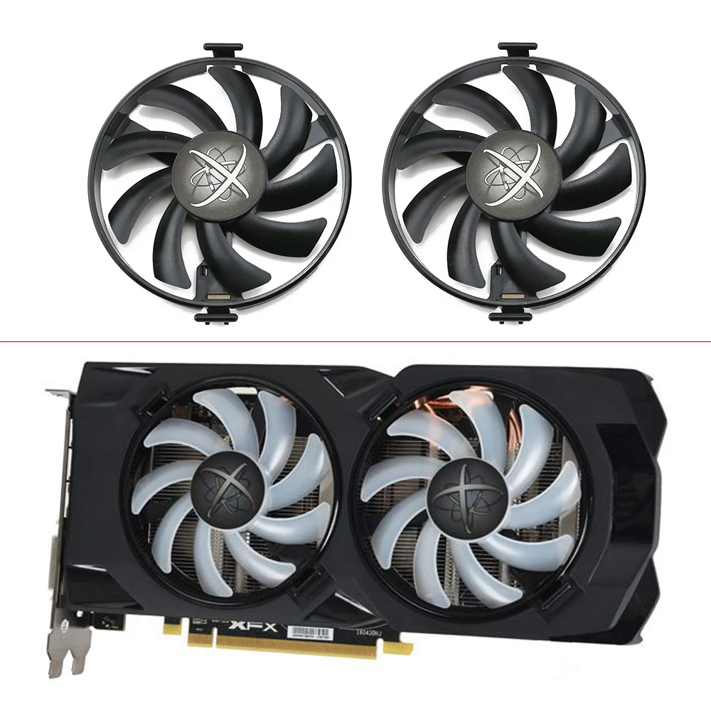 2 шт. FDC10U12S9 C вентилятора видеокарты для XFX AMD Radeon RX 470 480 580 RX580 RX480 RX470 издание