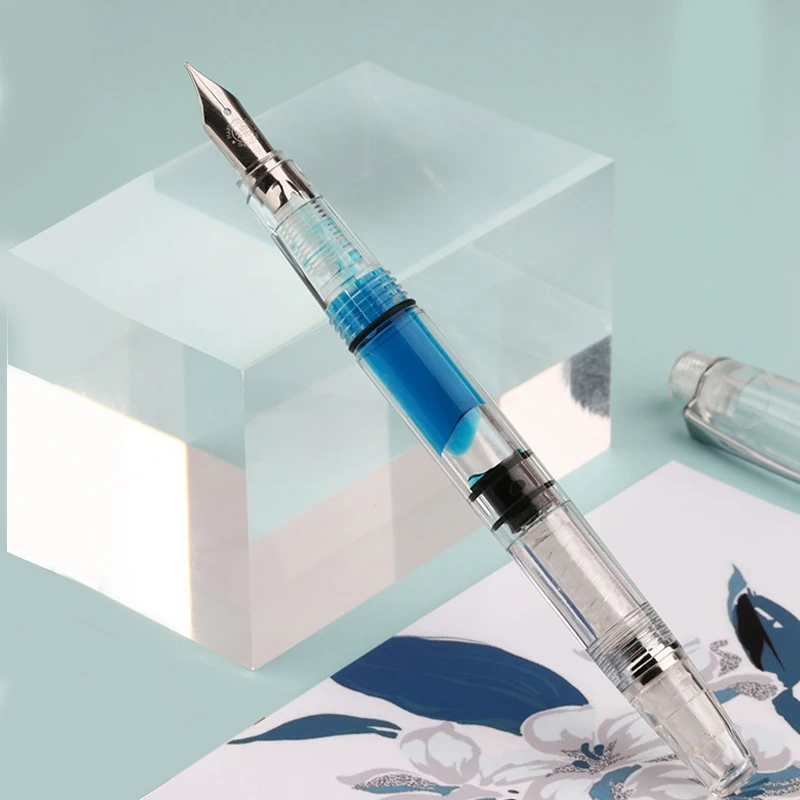 Перьевая ручка Penbbs 494 прозрачный поршень авторучка демонстратор чернил ручки 0,38/0,5 мм перо школьные офисные принадлежности канцелярские принадлежности