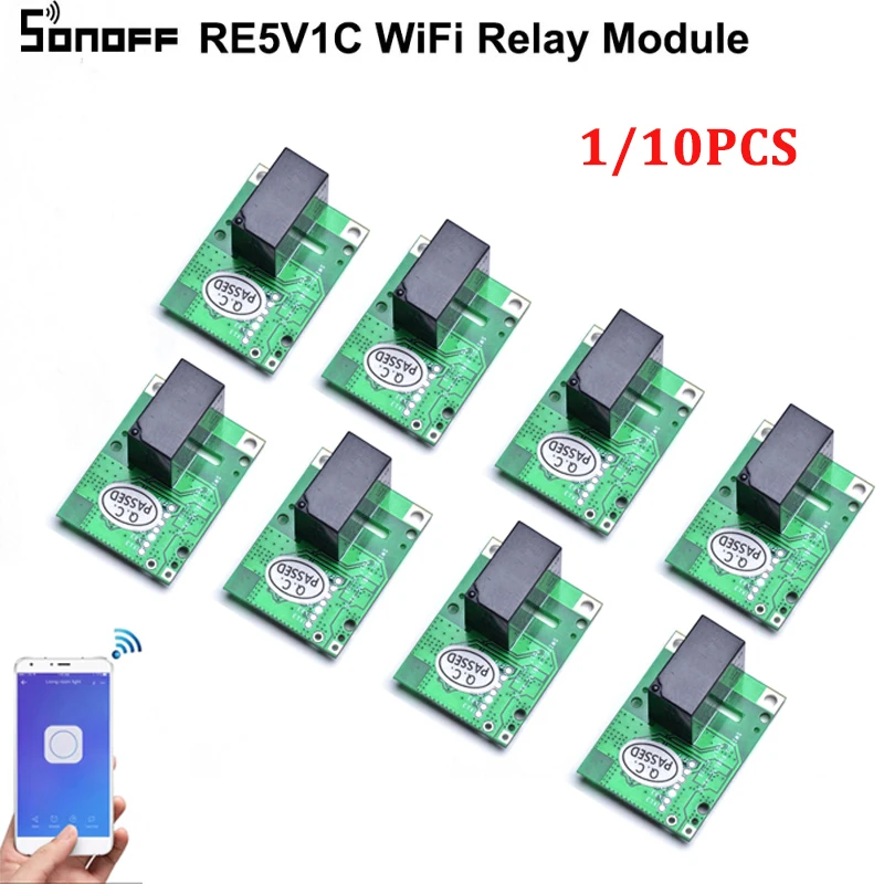 

1/10PCS SONOFF RE5V1C Relay Module 5V WiFi DIY Switch Dry Contact Output Inching/Selflock Smart Home Work with Alexe Google Home