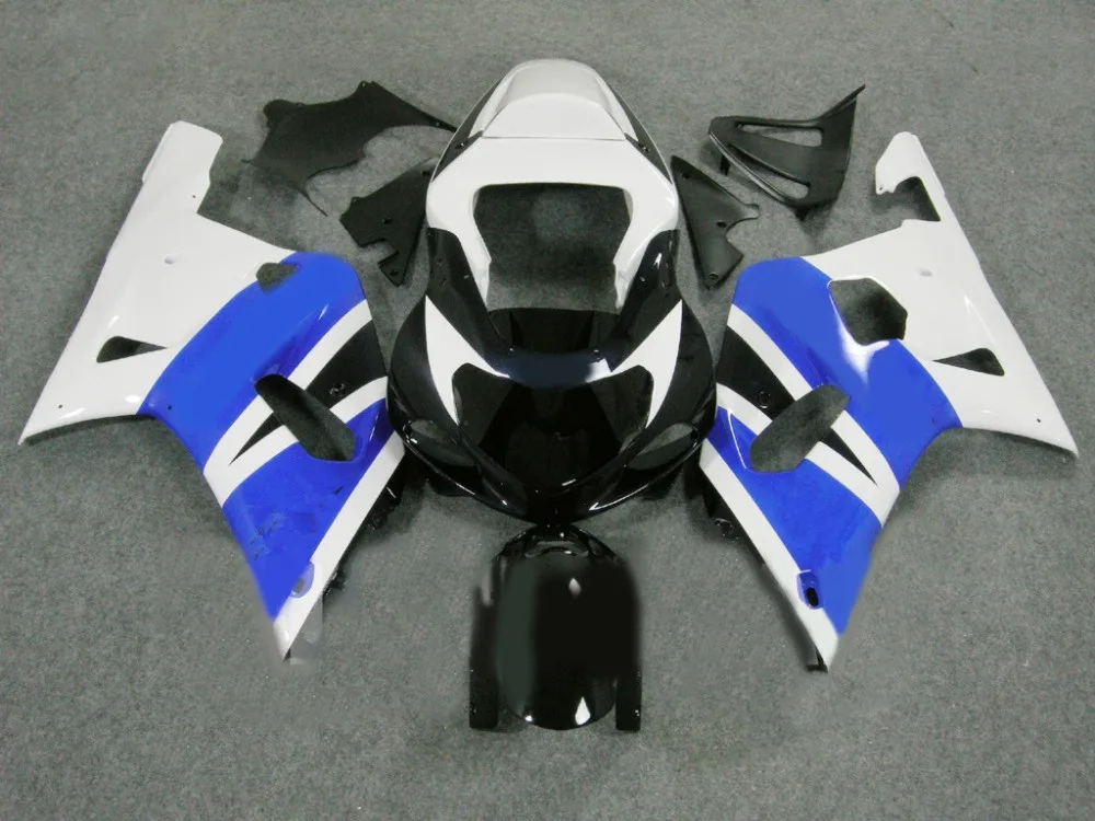 Комплект обтекателей на заказ для GSXR600 750 01 02 03 GSXR 600 GSXR750 K1 2003 2001 2002 белый синий