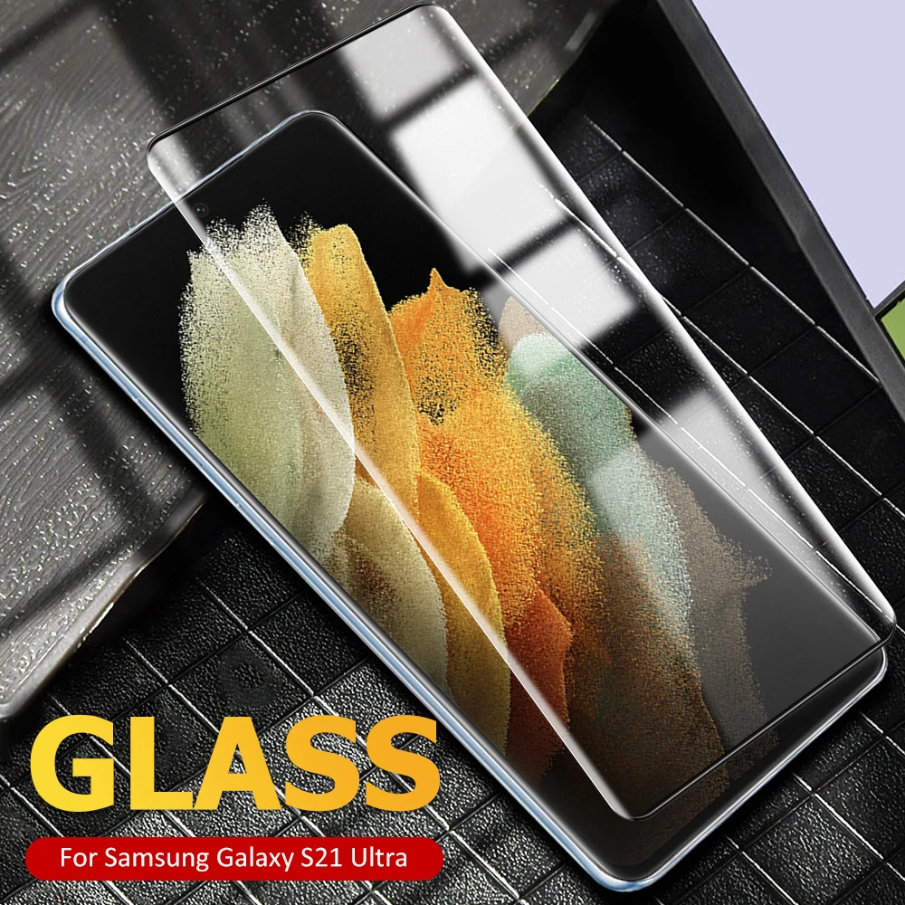 

For Samsung Galaxy S21 Ultra 5G Curved Screen Tempered Glass Film High Quality Scratch Proof Screen Protector Film For S21 Ultra