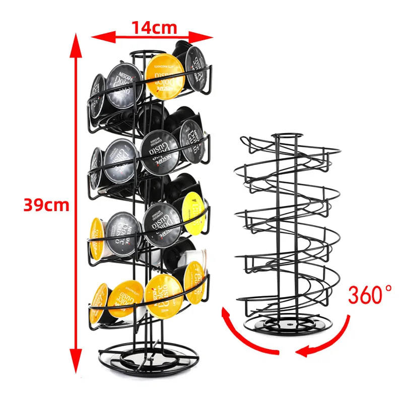 Держатель для кофейных капсул спиральная стойка вращающаяся на 360 градусов