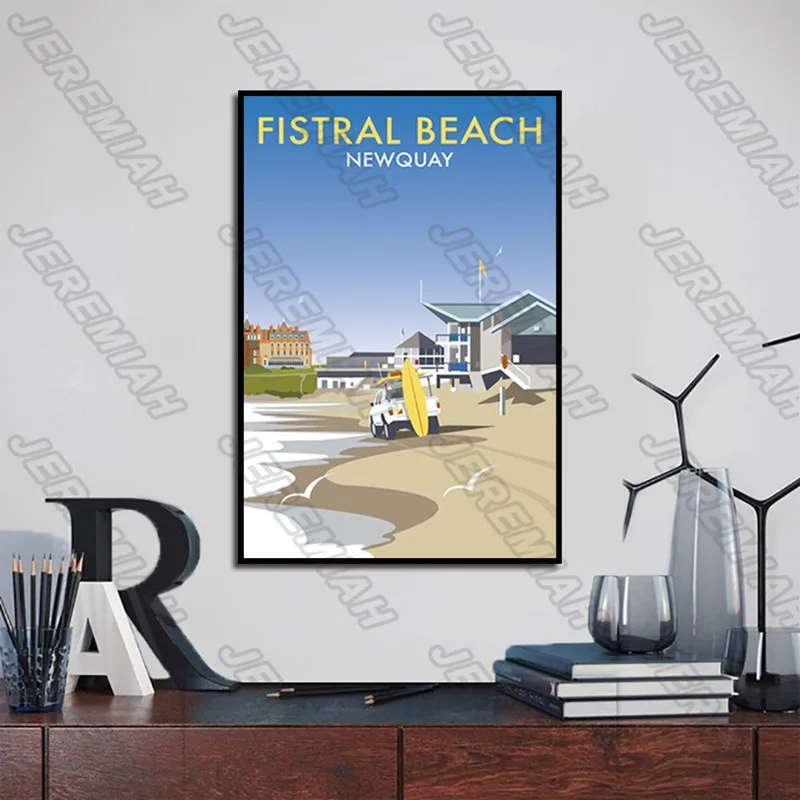 

Golden Beach Truck Letter Poster Nordic Style Wall Art Canvas Print Painting Modern Living Room Decoration