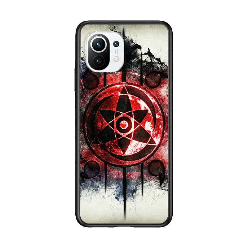 

Naruto Anime Sharingan for Xiaomi Mi 11 10T Note 10 Ultra 5G 9 9T SE 8 A3 A2 A1 6X Pro Play F1 Lite 5G Black Phone Case