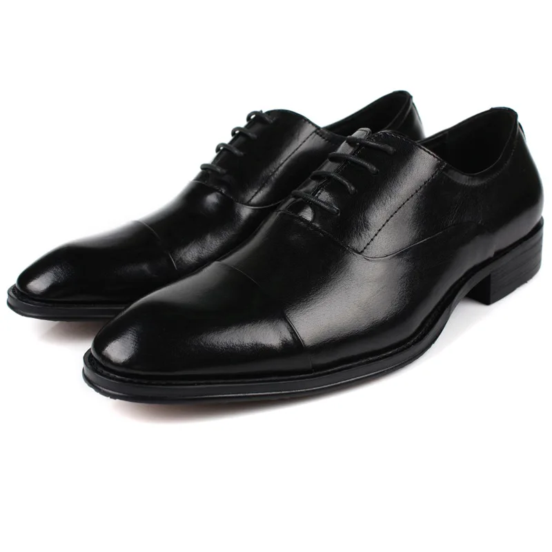 

Brand Full Grain Leather Business Men Dress Shoes Retro Patent Leather Oxford Shoes For Men Nice