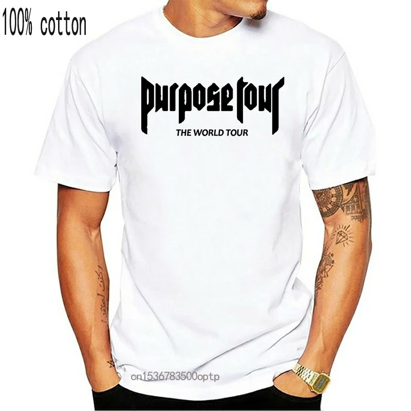 

Purpose Tour Staff T-Shirt - The World Tour Justin Bieber Merch Staff Super rare Short Sleeve Men T shirt Tops Summer