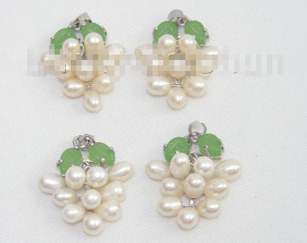 DYY Бесплатная Подлинная 4 шт виноград белый жемчуг зеленый колье с кулоном ведьмы