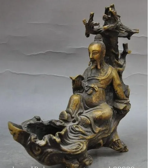 308 8 &quotНародная китайская Бронзовая резная статуя для чтения старинных людей |