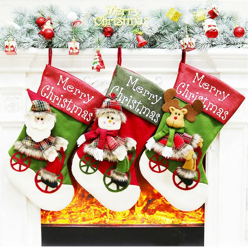 Рождественские носки подарок сумка со снежинкой прекрасные Висячие бутылки вина