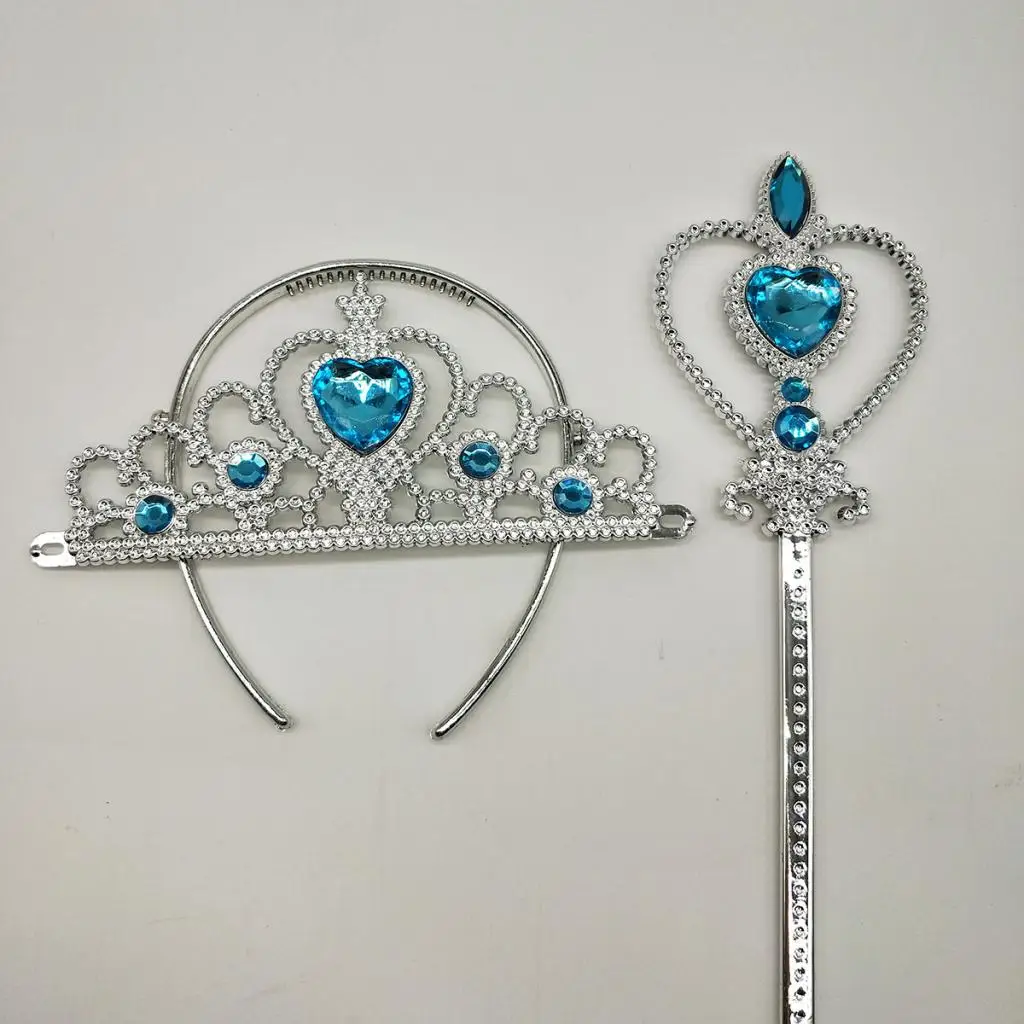 Синий желтый принцесса одеваются аксессуары подарочный набор для Belle Crown Sceptre