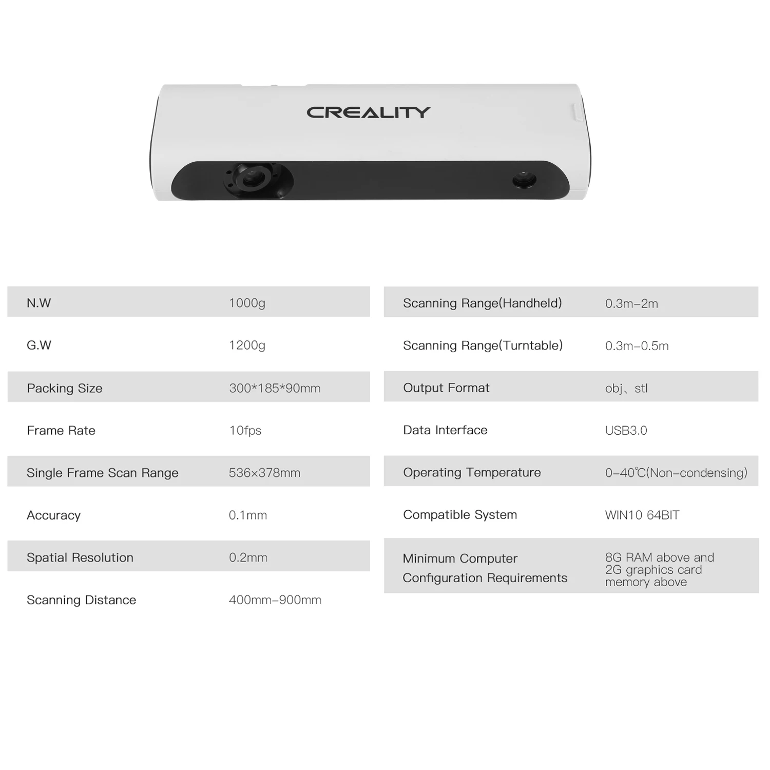 Сканер Creality 3D CR-SCAN01 портативный 3d-сканер для моделирования поддержка вывода OBJ/STL