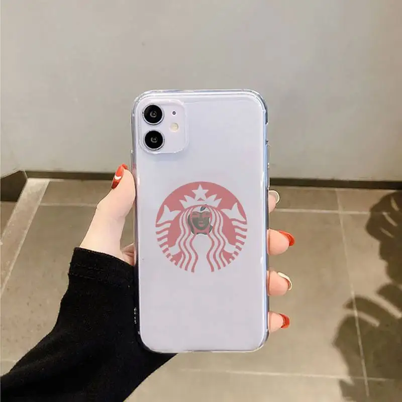 

Cartoon Cute Chocolate Coffee Phone Case Transparent for iPhone 6 7 8 11 12 s mini pro X XS XR MAX Plus