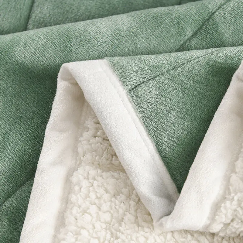 Стеганое фланелевое одеяло простыня королева король мягкое двухстороннее шерпа