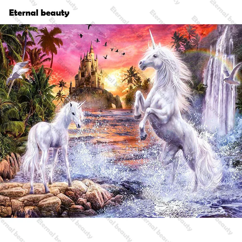 

Handmade Diamond Painting Cross Stitch Diy 5D Full Drill Diamond Embroidery Mosaic Fantasy Scenery Wall Art Pictures Home Decor